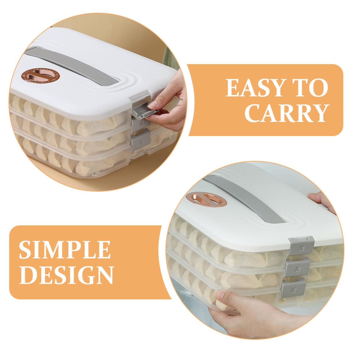 Homoyoyo Caja de Almacenamiento para Congelador de 3 Capas Tapa, Organizador Fácil de Usar para Carne y Mariscos, Material Pp Blanco, Adecuado para Refrigeradores