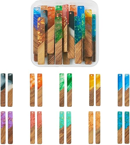 Vista 109 de Colgante de madera de resina, Resina, No es una piedra preciosa 0negro