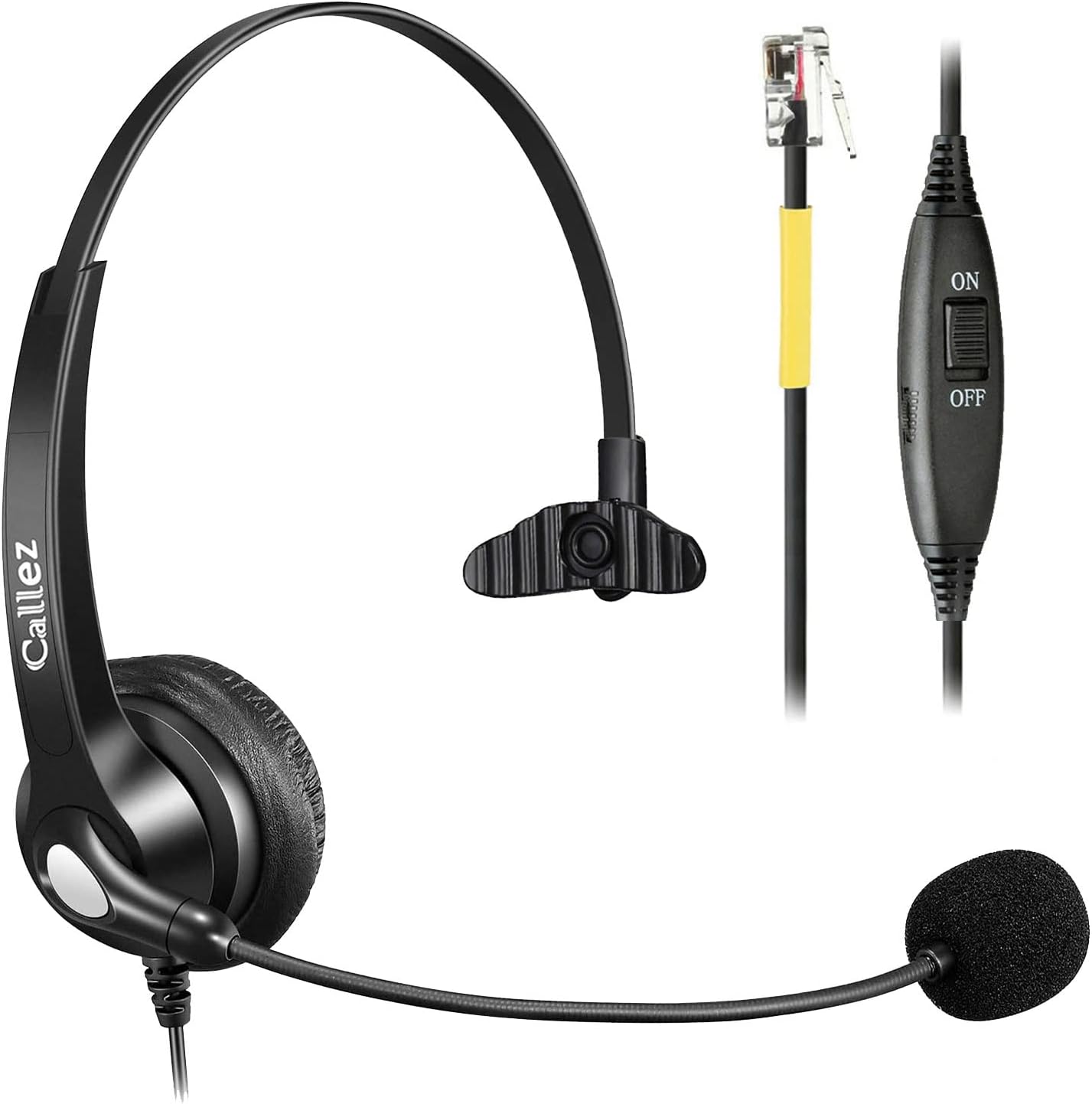 RJ9 Telephone Headset with Microphone Noise Cancelling, Mono Phone