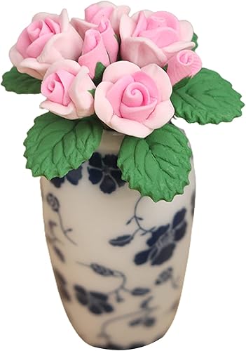 Miniatura 7 de lamphle 1 12 flores a escala de casa de muñecas, flores pequeñas de resina, mini rosas, flores artificiales para manualidades, flores pequeñas para