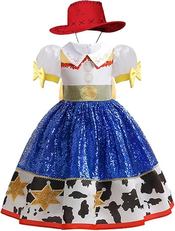 iTVTi Toddler Girls Sequin Cowgirl Dress with Hat