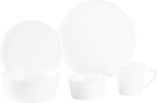 Miniatura 3 de Bone China Cone Shape, Elegance White - Juego de vajilla de 40 piezas