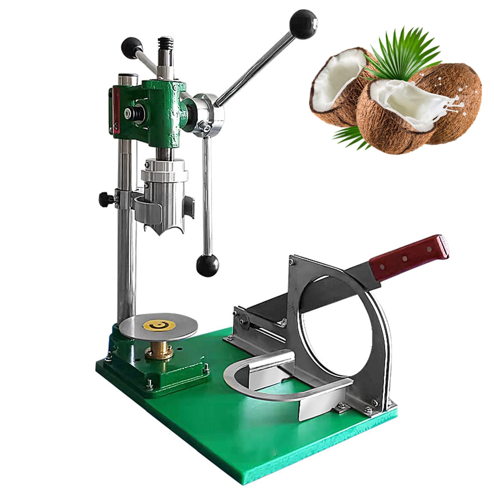 YXZQLOZ Manual Coconut Opener, Commercial Tender Coconut Opening Peeling and Capping Tool, Portable Vertical Coconuts Opener for Young Coconuts (Three)