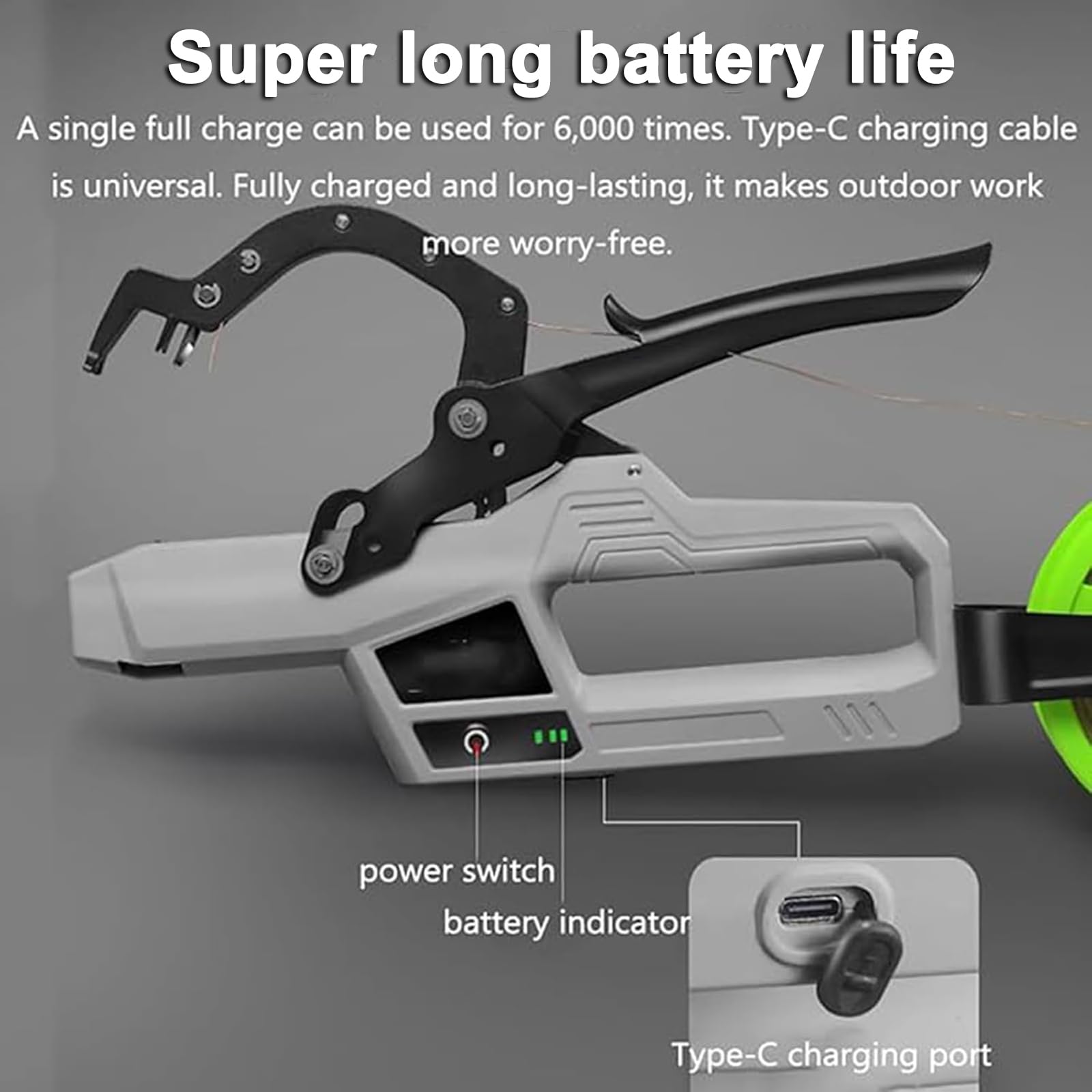 Máquina eléctrica para atar plantas, alicates semiautomáticos portátiles para viñedos, diámetro máximo de flexión de 45 mm, incluye 20 correas de vendaje para uva, jardinería vegetal