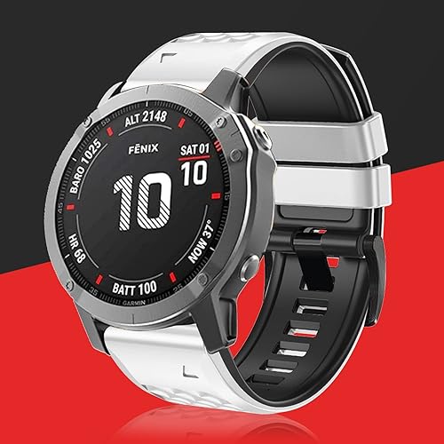 Miniatura 10 de Bandkids Correas de 0.866 pulgadas compatibles con Garmin Fenix 7, Fenix 6, Fenix 5, correa de reloj deportivo de silicona impermeable de ajuste