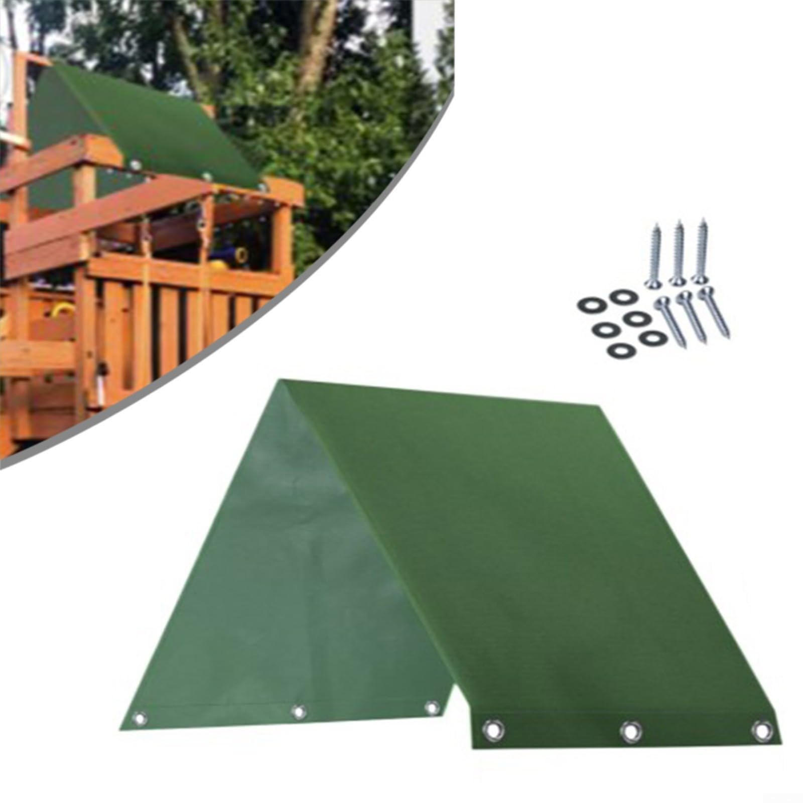 Toit de rechange pour balancelle d'extérieur - 109 x 228 cm - Tissu 600D résistant aux intempéries - Pour jeux de jardin - Vert