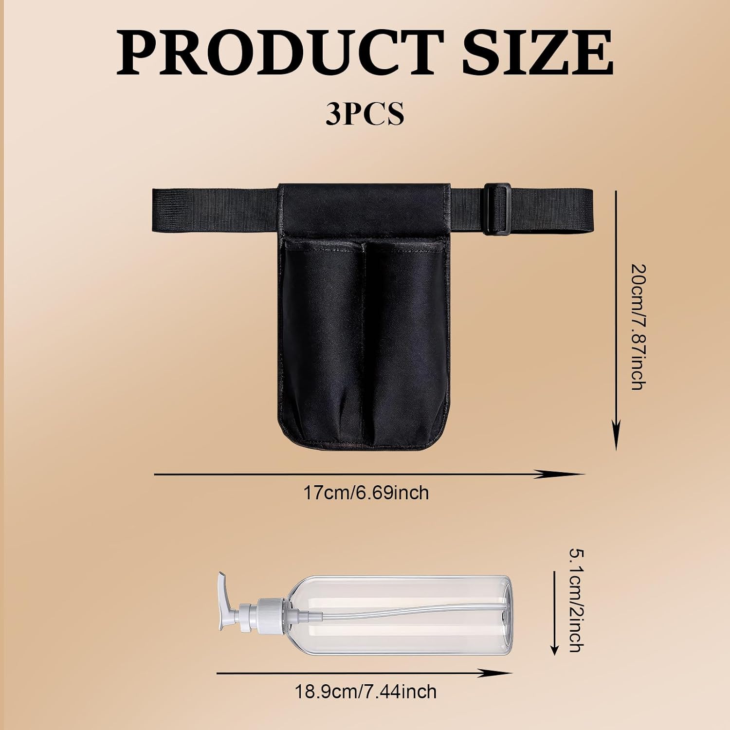 Massage Holster, Massage Lotion Holster, Massage Oil Holster for Therapists and Professionals, It Contains 2 250ml Essential Oil Bottles