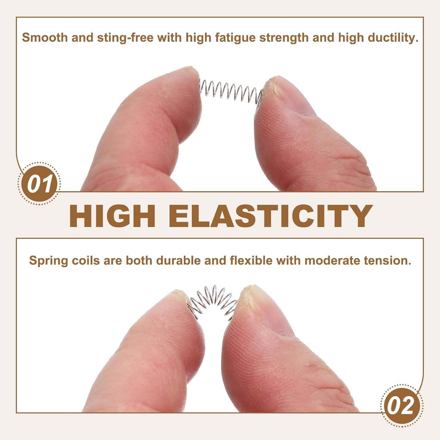 MECCANIXITY Small Compression Spring 4 mm OD 0.35 mm Wire Diameter 15 mm Free Length 304 Stainless Steel Extension Spring for Shop Home Repairs DIY Projects (Silver Tone, Pack of 10)