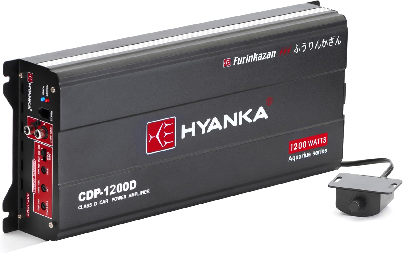 HYANKA CDP-1200D 1-Channel Class D Car Audio Subwoofer Amplifier with Bass Boost - 1200W RMS High Output, 1/2/4 Ohm Stable, Low（RCA） Level Inputs, MOSFET Power Supply Monoblock Car Amp with Remote