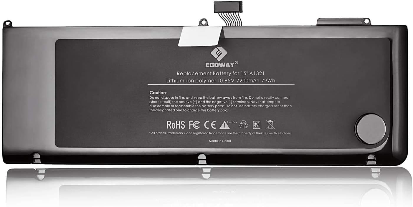 E EGOWAY Replacement Laptop Battery Compatible with MacBook Pro 15 inch A1321 A1286 Mid 2009 and 2010