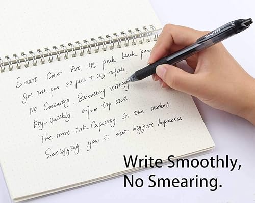 Miniatura 5 de Smart Color Art Paquete de 45 bolígrafos de gel negros bolígrafos retráctiles de tinta de gel de punta media escritura suave para la escuela la