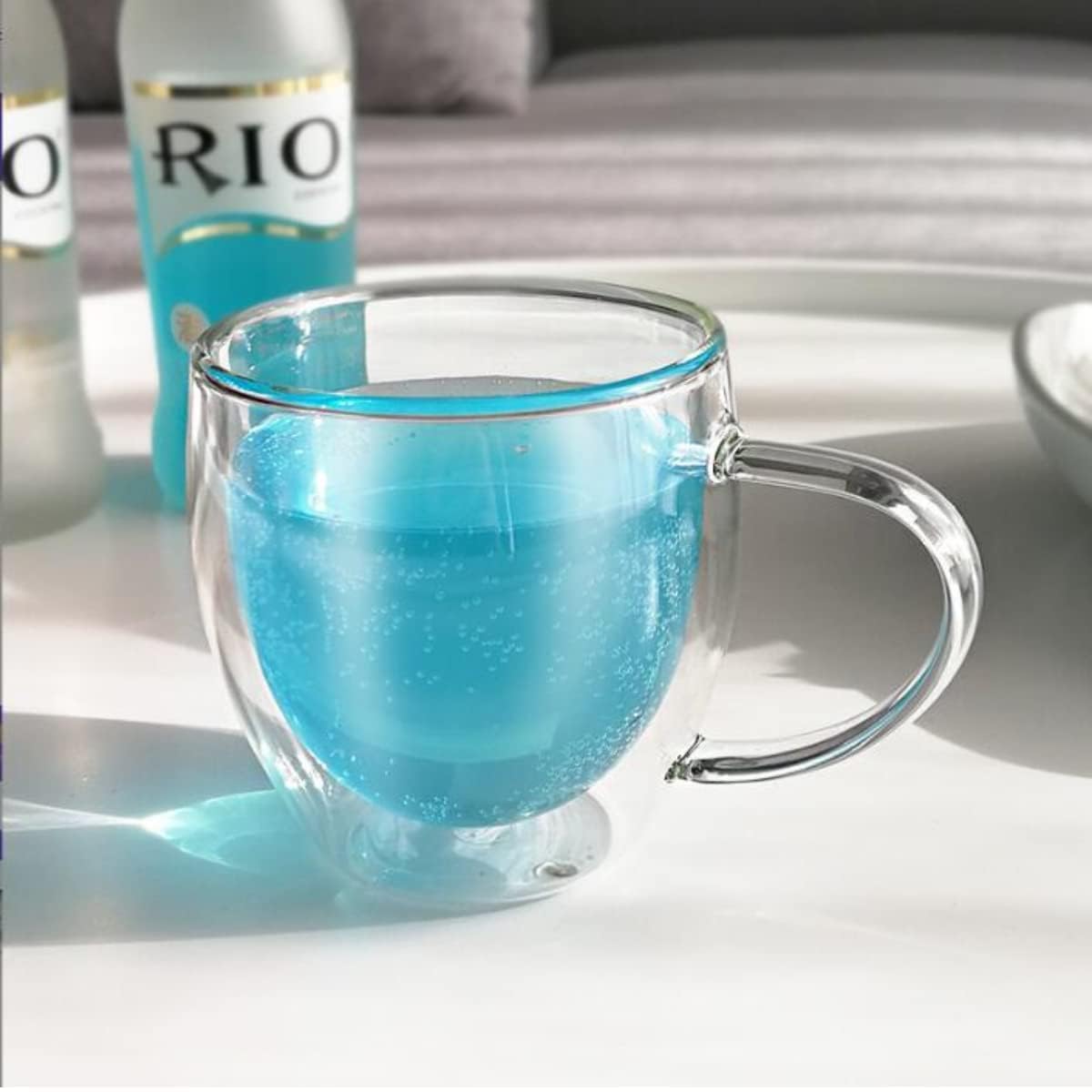 DOMINGO HUB® Double Wall Glass Tea-Coffee Cup 250 ML, Set of 2 Borosilicate Glass Double Wall Extra Wide Fancy Tea-Coffee Mug, Insulated Coffee Mugs, Espresso, Latte, Cappuccino 2