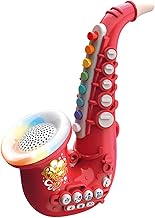 Baoblaze Simulation Saxophon/Trompete/Klarinette Musikinstrument Spielzeug & Musik Licht, Saxophon Rot