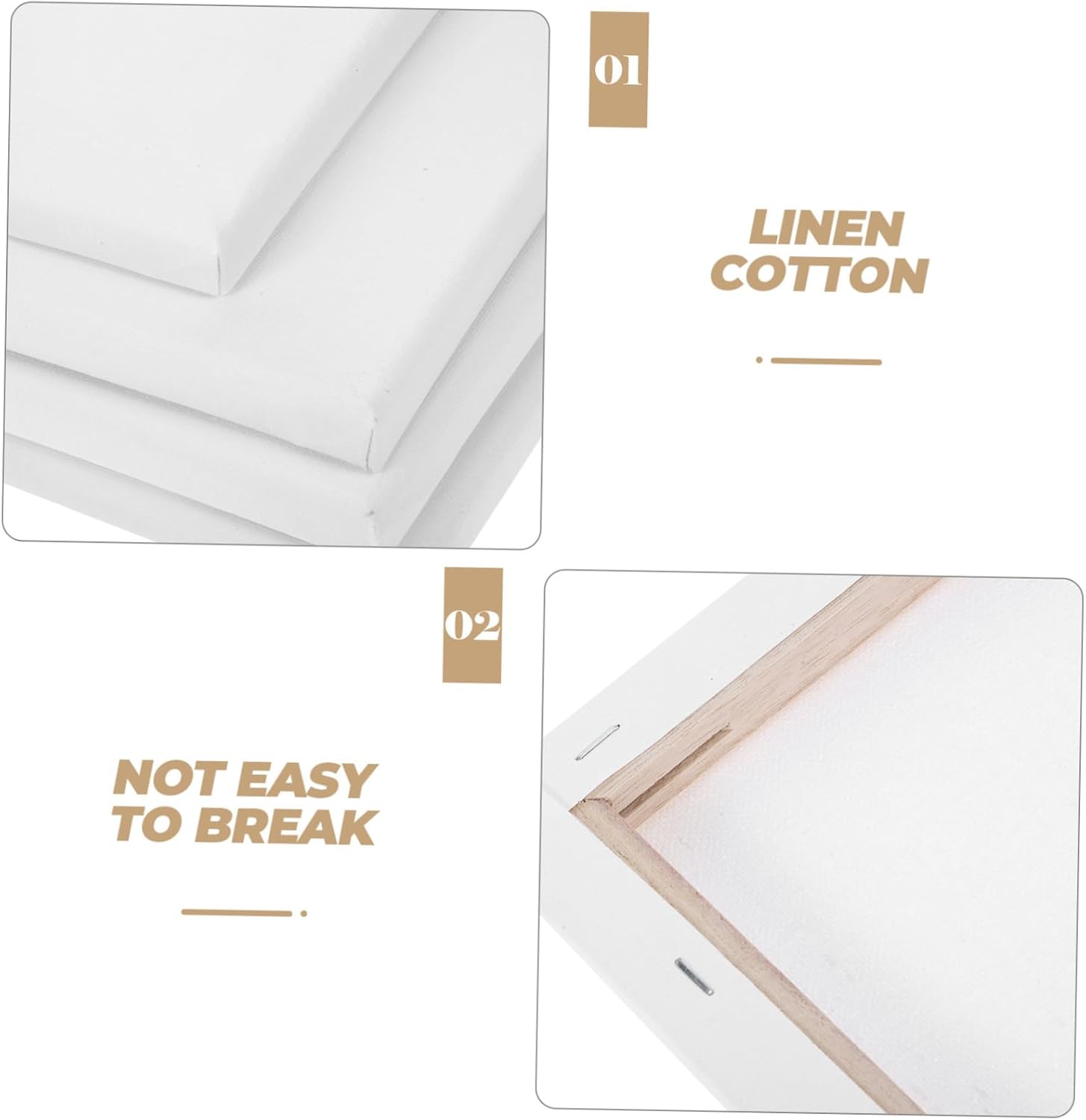 4pcs Artist Oil Painting Panels Cotton for Teens, Linen