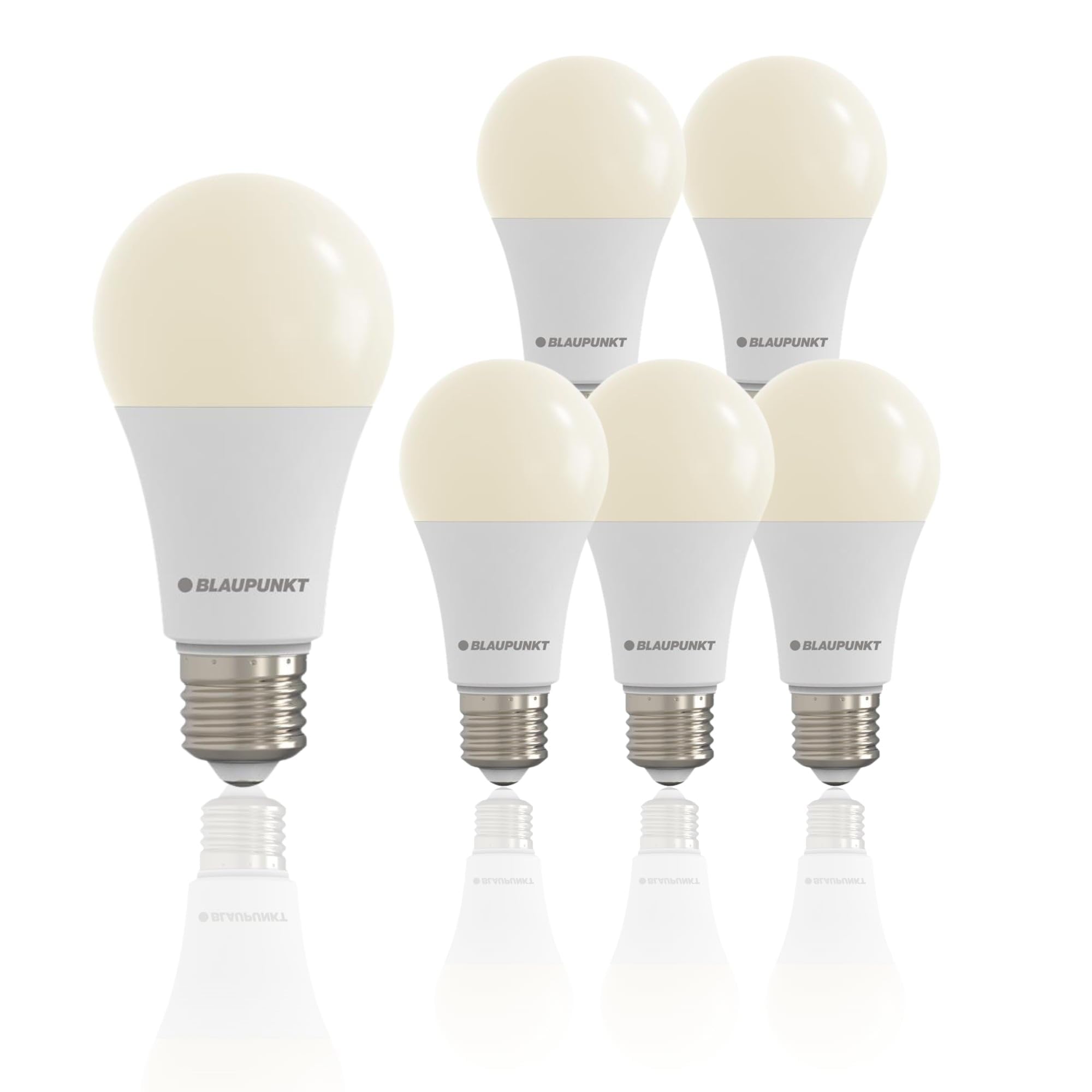 Blaupunkt E27 LED Bulb - 18W (Upto 180W), Ultra Bright 1980 lm, 2700K Warm White - Non‑Dimmable, 230 Degrees Wide Beam - Energy‑Saving High Output Light Bulb for Large Spaces – Multi-Pack – 6 Pack
