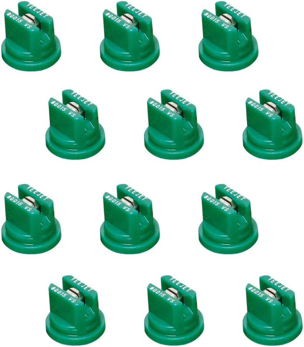 Pack of 12 - TeeJet Flat Spray Tips 80° Polymer w/SS Insert 0.15 GPM @ 40 PSI TP80015VS