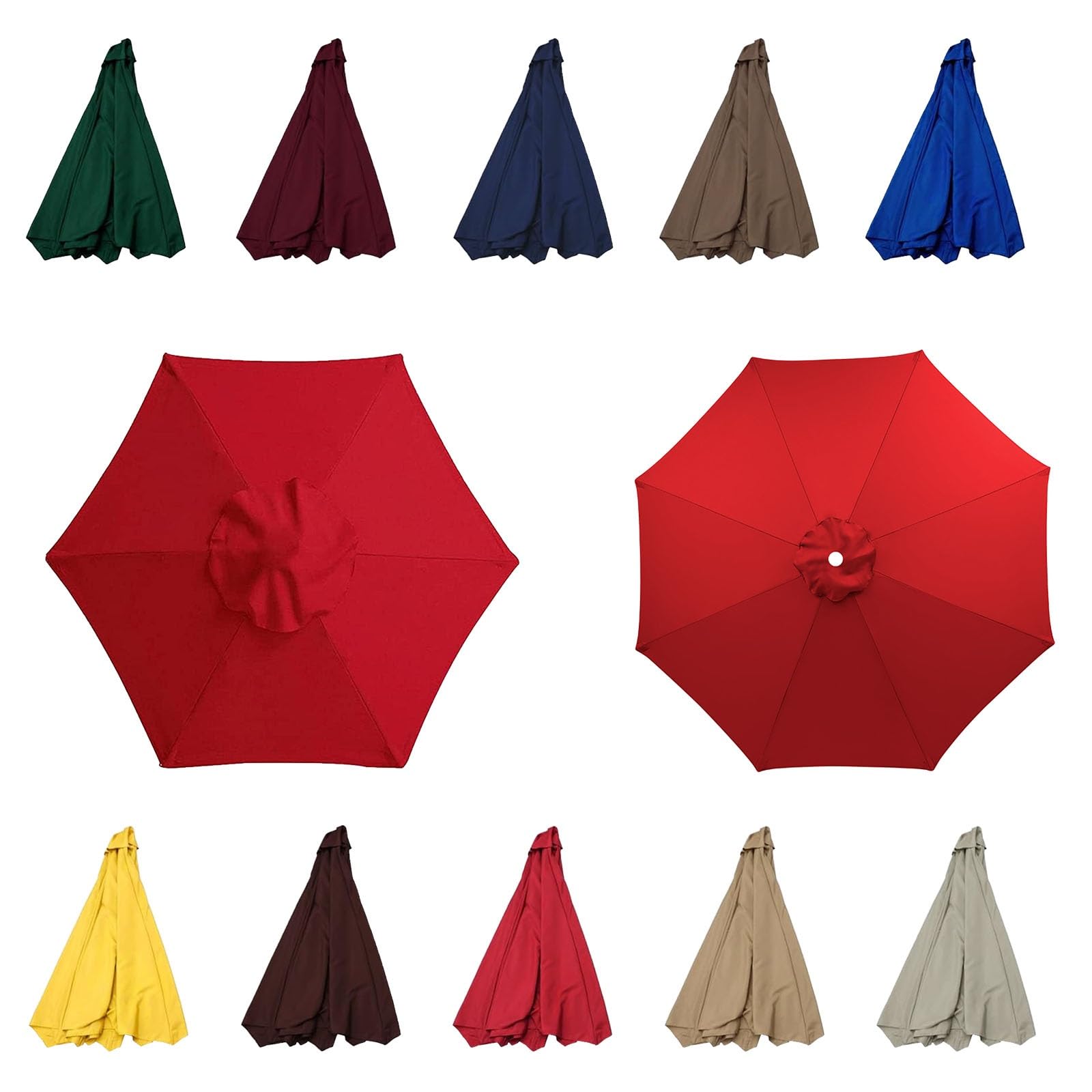 Outdoor Patio Umbrella Replacement Cover, replacement parasol fabric cover, Umbrella Replacement Parasol Cloth For 6 Arms 8 Arms Cantilever Parasol Umbrella Replacement Canopy(Color:Red,Size:6ribs:2.7 — image 1