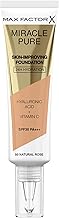 Max Factor Miracle Pure Fondotinta Liquido Idratante, con l' 89% di Ingredienti di Origine Naturale, Vitamina C, Acido Ialuronico e SPF 30, 50 Natural Rose