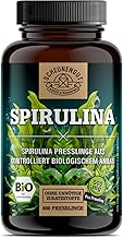 Spirulina 6000 mg per daily dose, 600 spirulina tablets, important: 100% organic, certified spirulina from Australia, laboratory tested and vegan, German production SCHEUNENGUT®