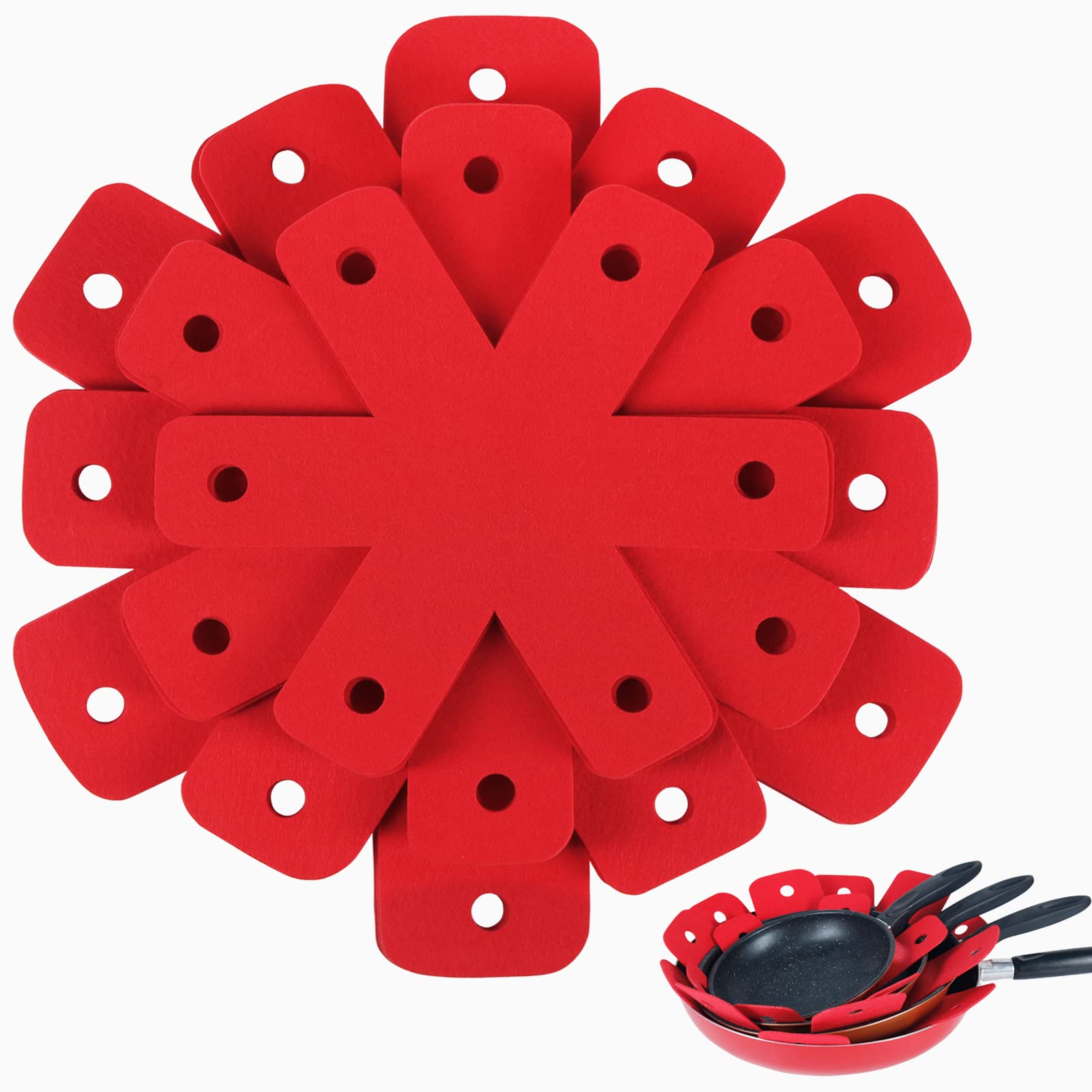 BYKITCHEN Pot Pan Protectors for Stacking, 8pcs &amp; 4 Sizes, Separator Pads