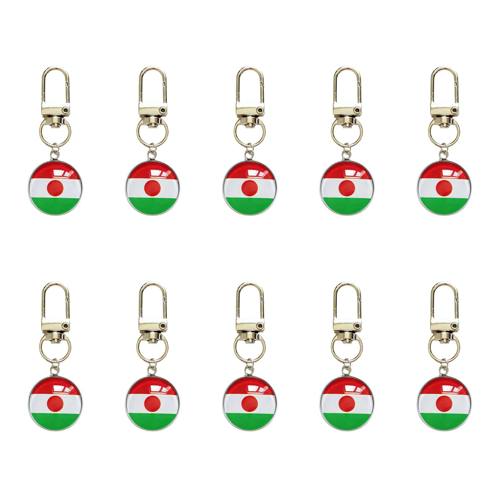ZEPFJHE Bulk Pack of 10pcs International Flag Keychains Perfect for Party Giveaways Fan Collection and Everyday Carry Item Stainless Steel Gift Decoration