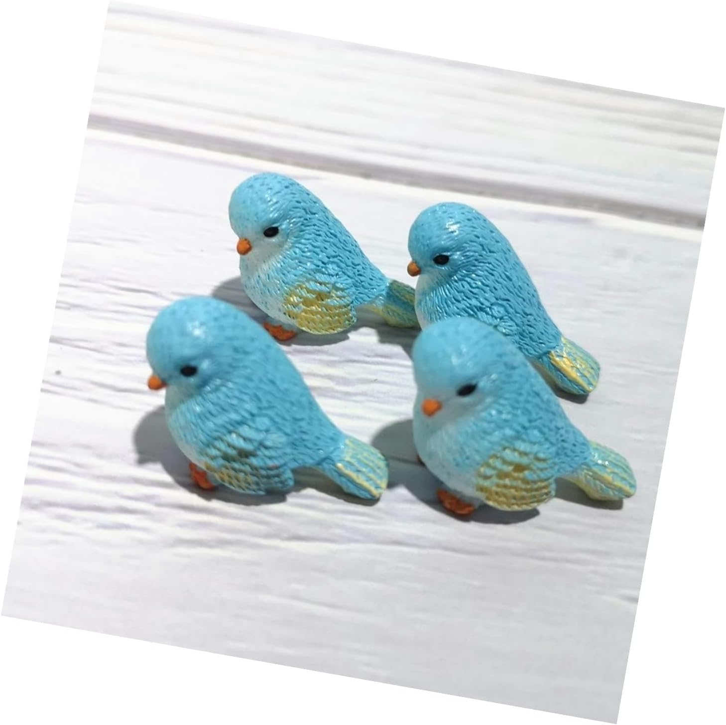 Zgluzp Blue 4Pcs Miniature Bird Figurines,Mini Resin Birds,Fairy Garden Accessories And Supplies, Micro Landscape,Bonsai Craft Decor Outdoor Outdoor Décor,Garden Sculptures And Statues,Statues