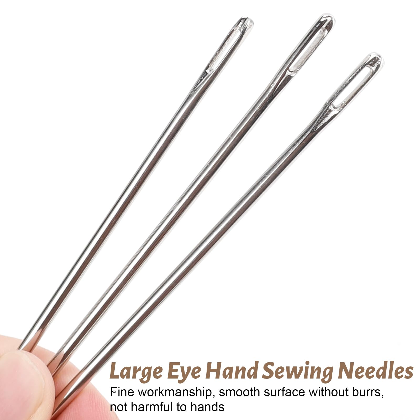 2 agujas profesionales de tapicería, agujas de coser largas, agujas de coser a mano de ojo grande de 10 pulgadas/12 pulgadas, con tubo de almacenamiento de agujas, para acolchado del hogar, costura