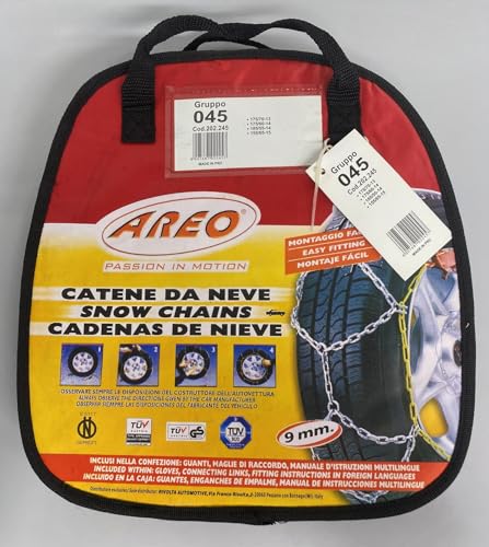 Due Catene da neve AREO 9MM Gruppo 045 185/55-14 155/65-15 Omologate 202245