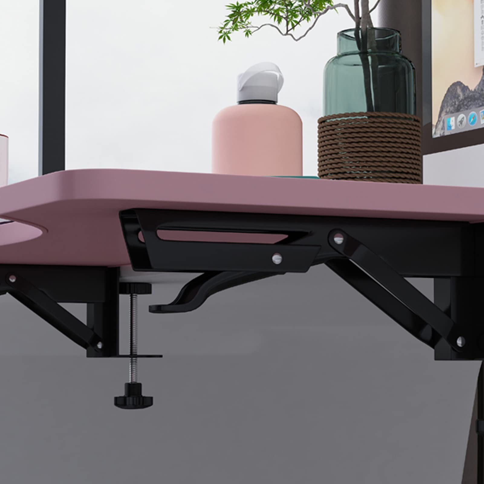Bandeja plegable para teclado debajo del escritorio, estante de teclado de 20 pulgadas para el hogar y la oficina, extensor ergonómico para mayor comodidad y soluciones de ahorro de espacio