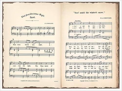 Miniatura 1 de Arte de pared vintage de villancicos  Impresión de partituras antiguas de himno sagrado, póster de lienzo inspirado en la fe para el hogar de