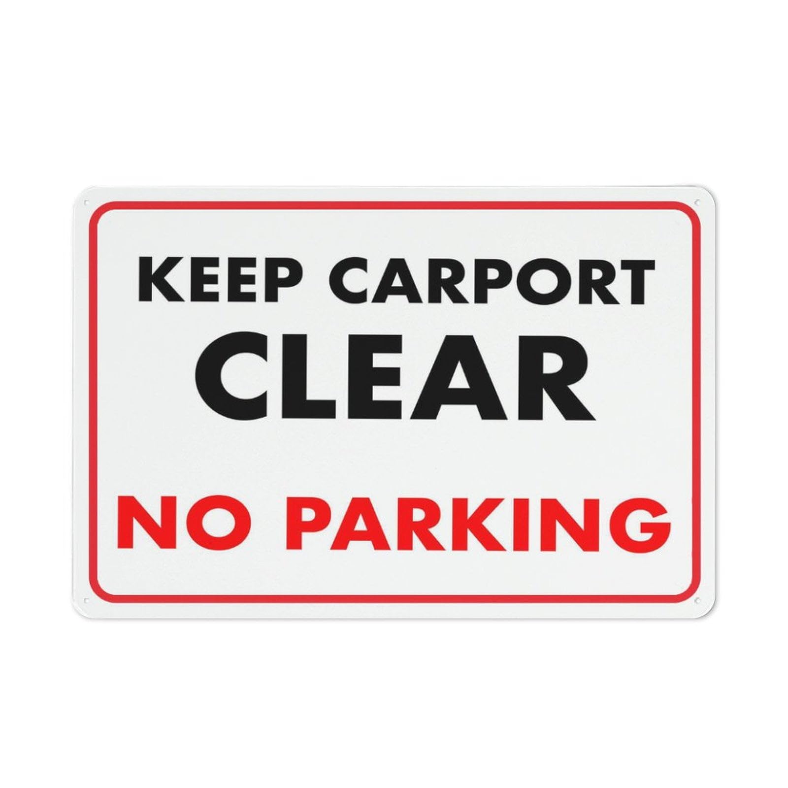 peiyeety Keep Carport Clear No Parking Metal Sign 8"x12", Rustproof Aluminum, Multicolor​