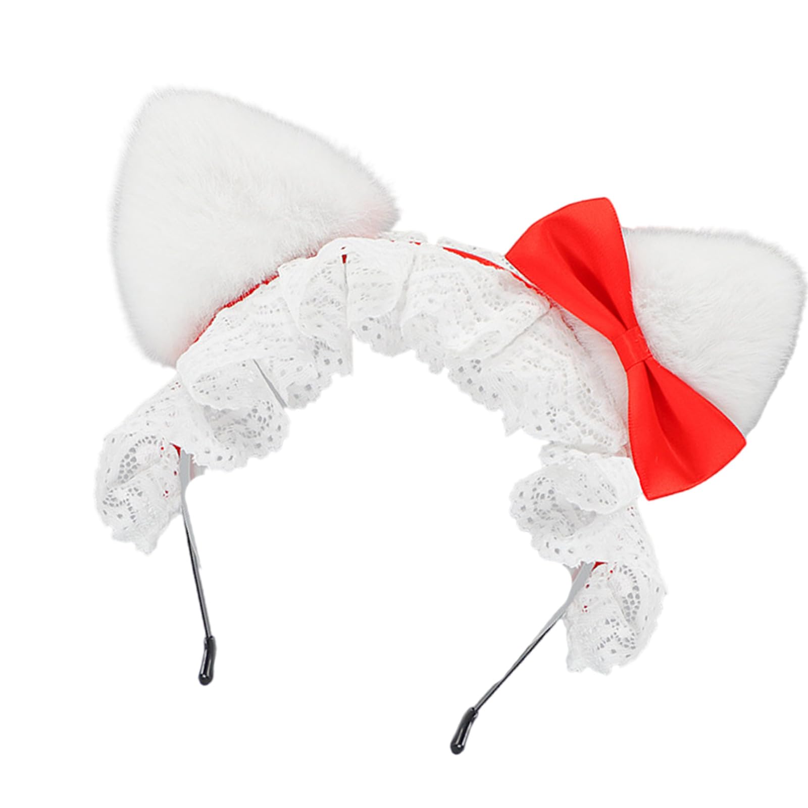 MICFENY Realistic Gray Animal Ear Hairband Elastic Design For Role Play And Daily Wear Photo Props