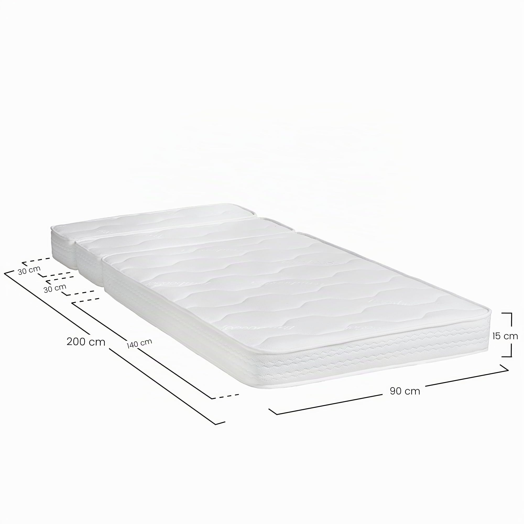 Polyester Matelas Evolutif 90x140/170/200 cm 15 cm Épaisseur Soutien Ferme Durable