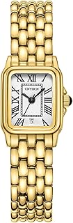 CNYXCN Gold Watches for Women with Rectangular Case,Roman Dial,Vintage Bracelet,Water Resistant