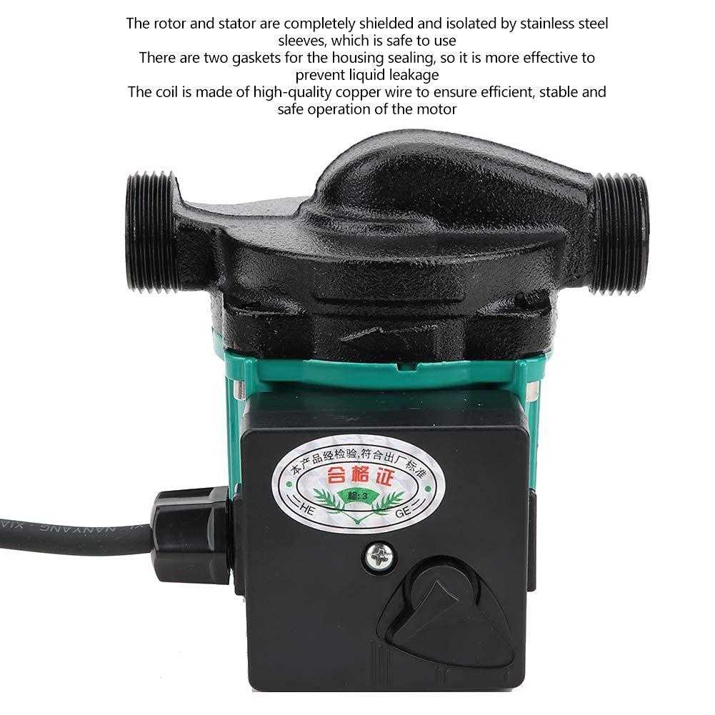 Pompa di Ricircolo Automatica Ultra Silenziosa 100 W, Motore in Filo di Rame 3/4 Pollici, Pompa 'acqua di Circolazione Silenziosa per di Riscaldamento 'acqua