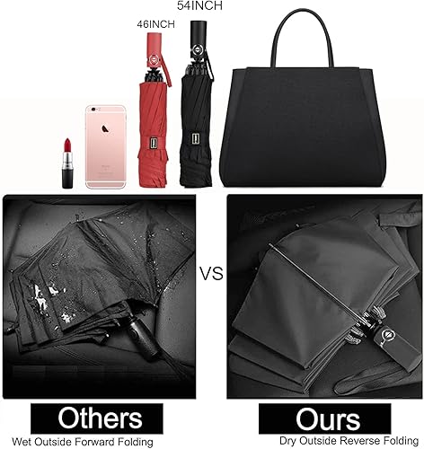 Miniatura 3 de Lanbrella - Paraguas de viaje, compacto, plegable, reversible y resistente al viento