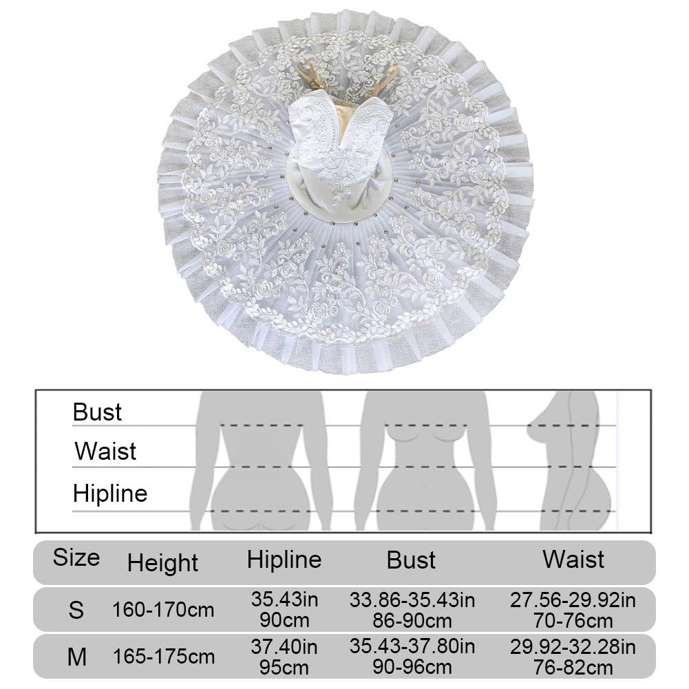 Professionelles Ballett- Für Erwachsene, Damen-ballettkleid, Schwanensee-tanzkostüm, kostüm, Weißes Pailletten-bühnenkleid,