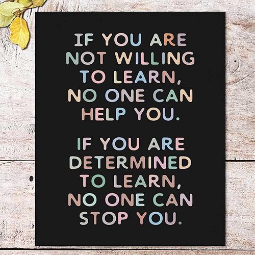 Miniatura 2 de If You Are Determined to Learn, Motivational Wall Art, Positive Quotes Art Wall Decor, Positive Saying, Office Wall Decor, Teachers Classroom Wall