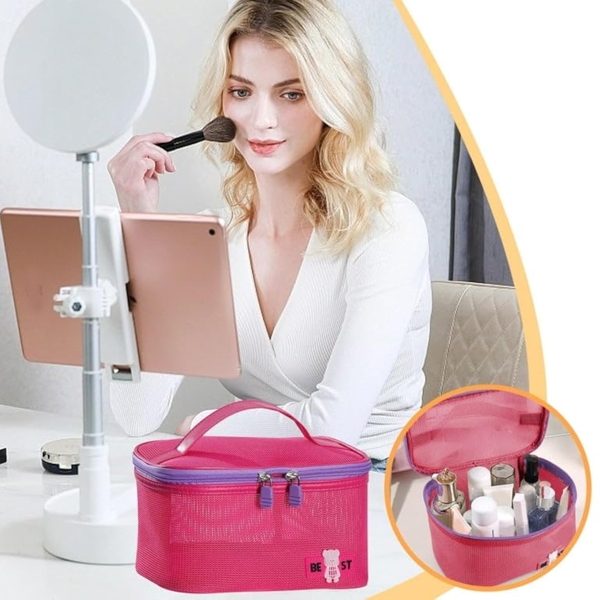 Multifunctional Extra Large Cosmetic Bag with Hook for Travel