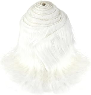 Faux Fur Fabric, 2x71 inch White Fur Fabric Christmas Faux Furs Trim Xmas Tree Winding Garland Fluffy Fuzzy Craft Furs Strips for Dwarf Cosplay Costume DIY Crafts Halloween Christmas Decorations
