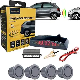 Sensor Estacionamento 4 Pontos Grafite Display Led Sinal Sonoro Code