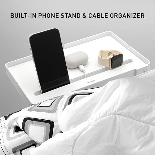 Miniatura 2 de Sleeper Soporte para teléfono y organizador de cables forrado con silicona para mesita de noche antideslizante, espacio pequeño, debajo del colchón,
