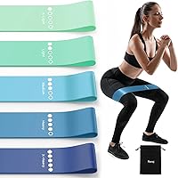 VisittheRenoj 5-Pack Resistance Bands Set - Loop Exercise Bands for Strength Training, Glutes Legs Arms, Pilates Yoga Home Workouts Men Women