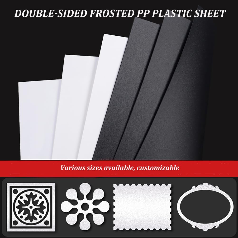 Matte Kunststoffplatte aus schwarzem PP, 500 mm x 500 mm, 0,3–5 mm(0.8mm)