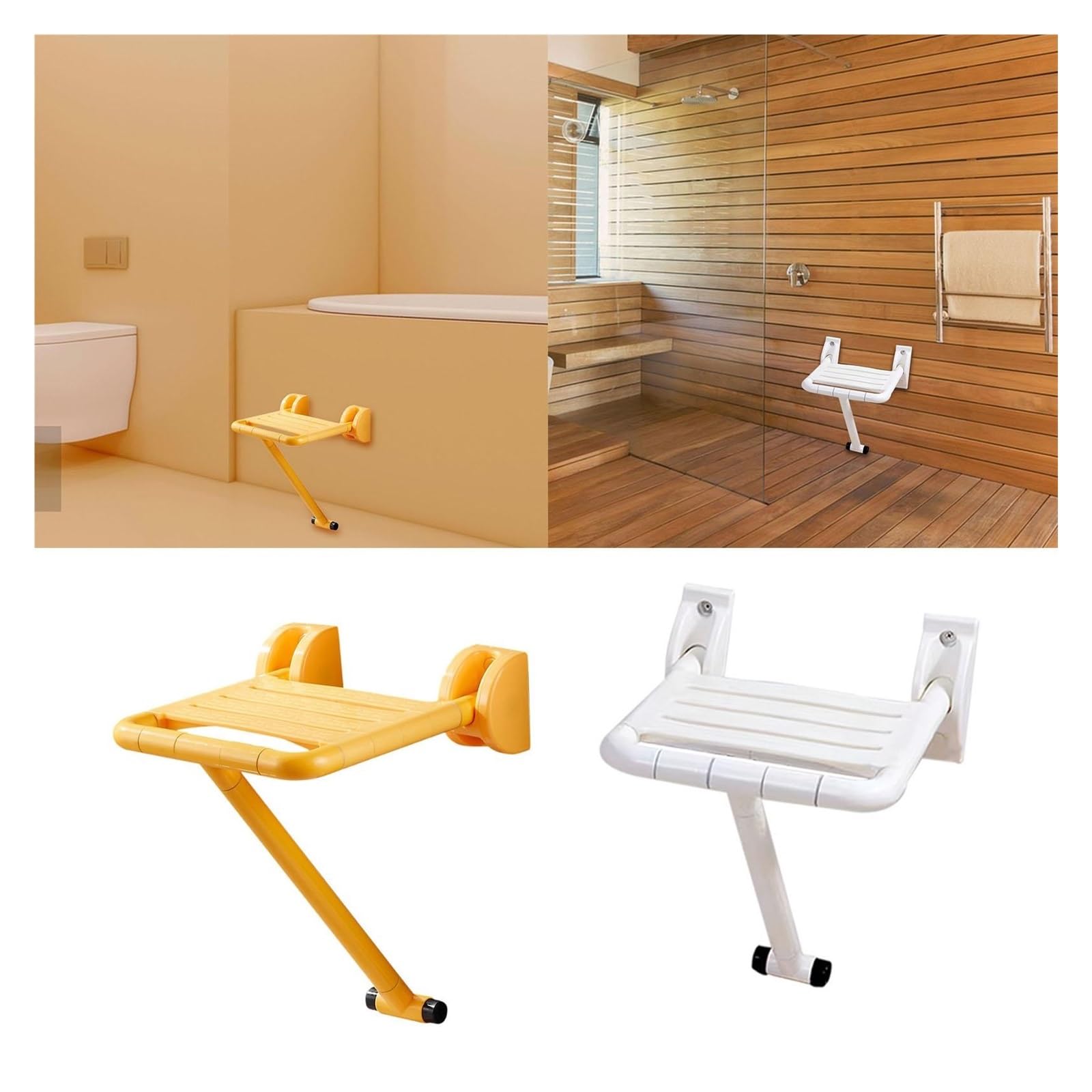 Genérico Asiento de Ducha Plegable for Montaje en Pared | Taburete estable antideslizante for baño de personas mayores