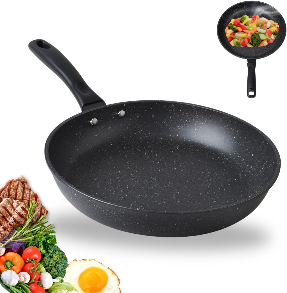 Frigideira Cerâmica Antiaderente Grande 28cm Reforçada Não G... - imagem principal do produto