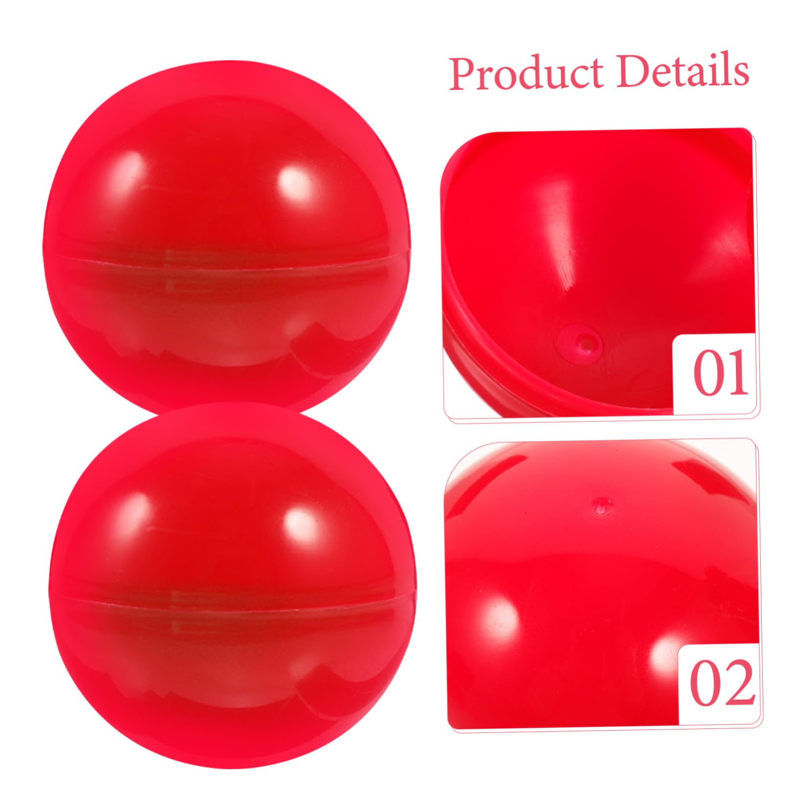 Hemobllo 50 Boules de Loterie de Fête Rouges en PP Creuses, Faciles à Repérer sans Décoloration, pour Événements et Activités de Jeu en Fête