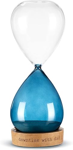 DEMDACO Downtime with Dad Blue 8.5 x 3 Madera de Haya Vidrio y Arena 30 Minutos Temporizador Accesorio de Escritorio