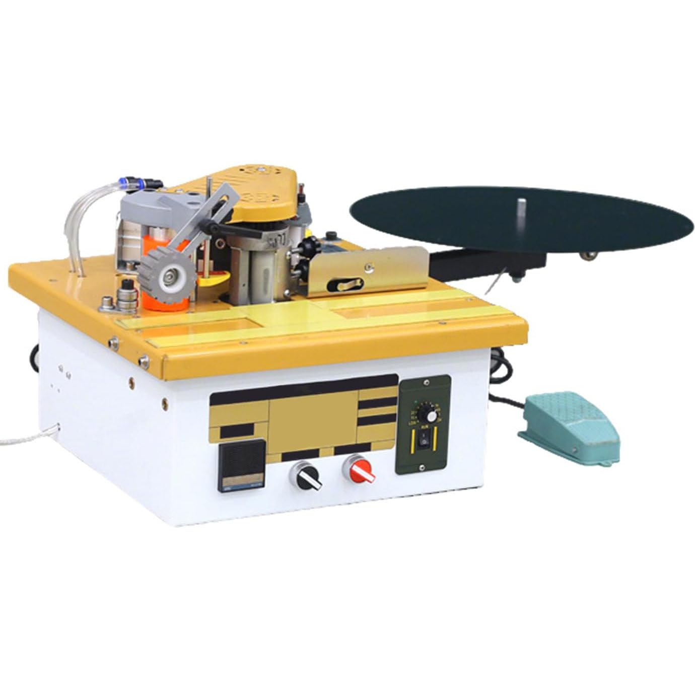 Máquina de encolado de bordes portátil con doble aplicación de pegamento y base