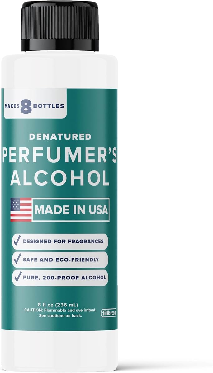 Perfumer's Alcohol, 200-Proof, No Methanol, SD-40B Fragrance Base, 8 oz | Base for Making Luxury Perfume, Cologne, & Room Sprays - Denatured Ethanol for DIY Perfume Formulation, Made in USA